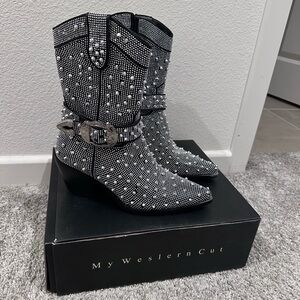 Black and Silver Women's Boots